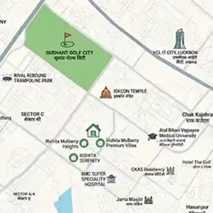 Rishita New Launch Lucknow location map, CG City